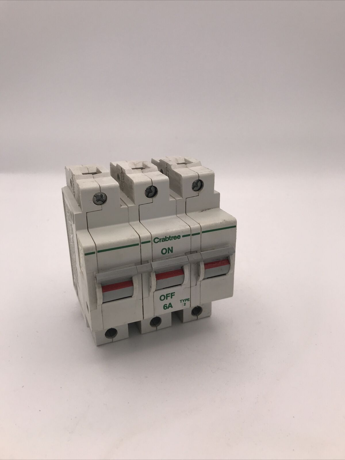 CRABTREE POLESTAR 6 AMP TYPE 2 M9 TRIPLE POLE 632/06 CIRCUIT BREAKER