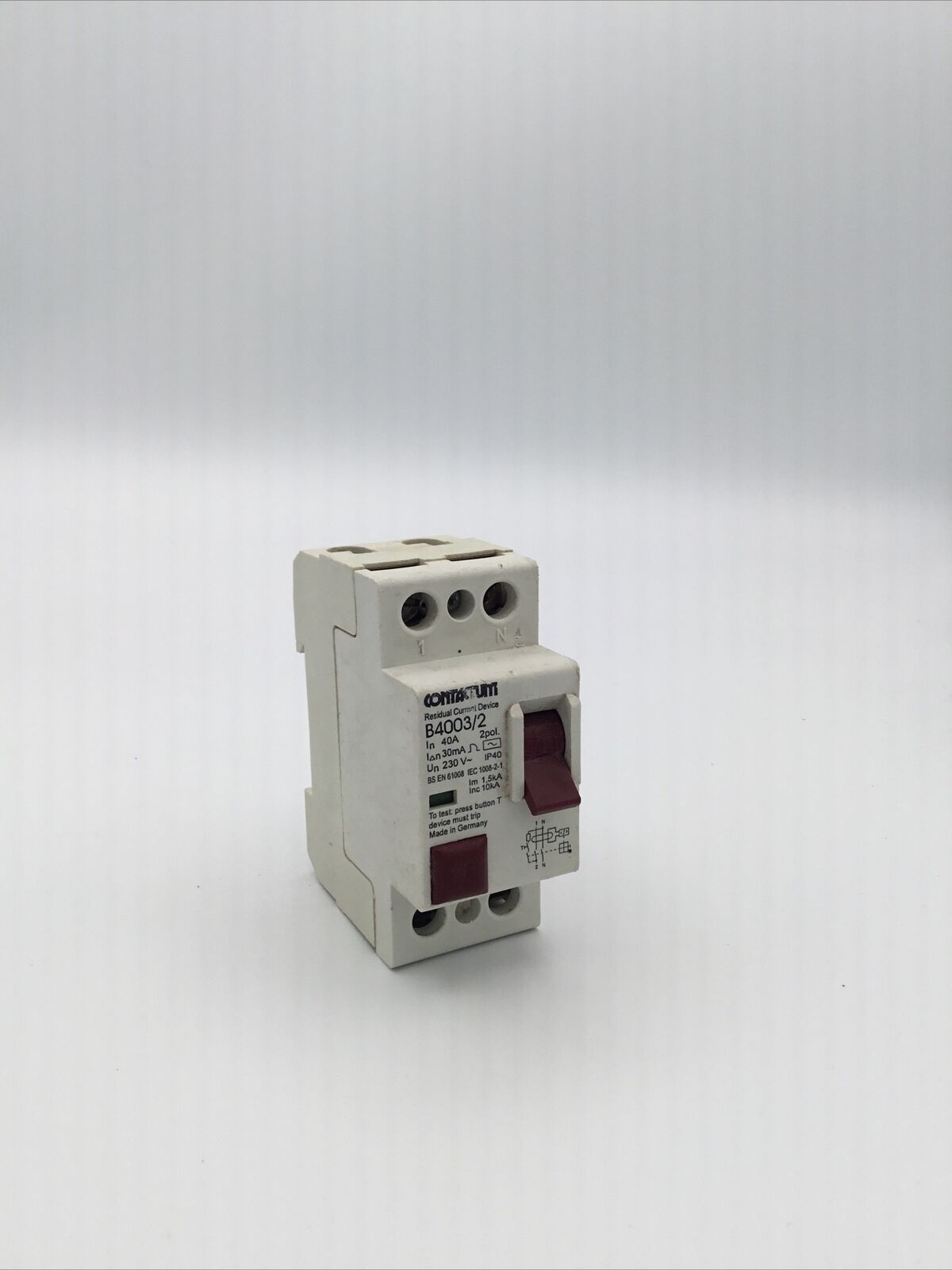 Contactum B4003/2 40A 6kA 30mA DP Type AC RCD BSEN61008