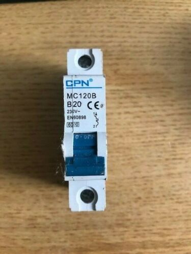Cudis CPN MC120B 20 Amp Type B Single Pole 230V 6kA B20 Circuit Breaker MCB