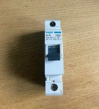 HAGER 10 AMP TYPE B10 6kA MCB CIRCUIT BREAKER MT110 450110 Same Day Dispatch