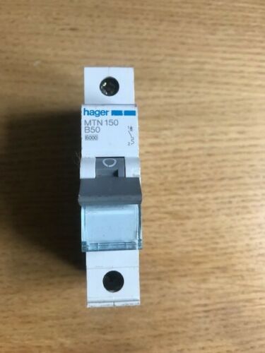 HAGER 50 AMP TYPE B 6kA MCB CIRCUIT BREAKER MTN150 434309 Same Day Dispatch