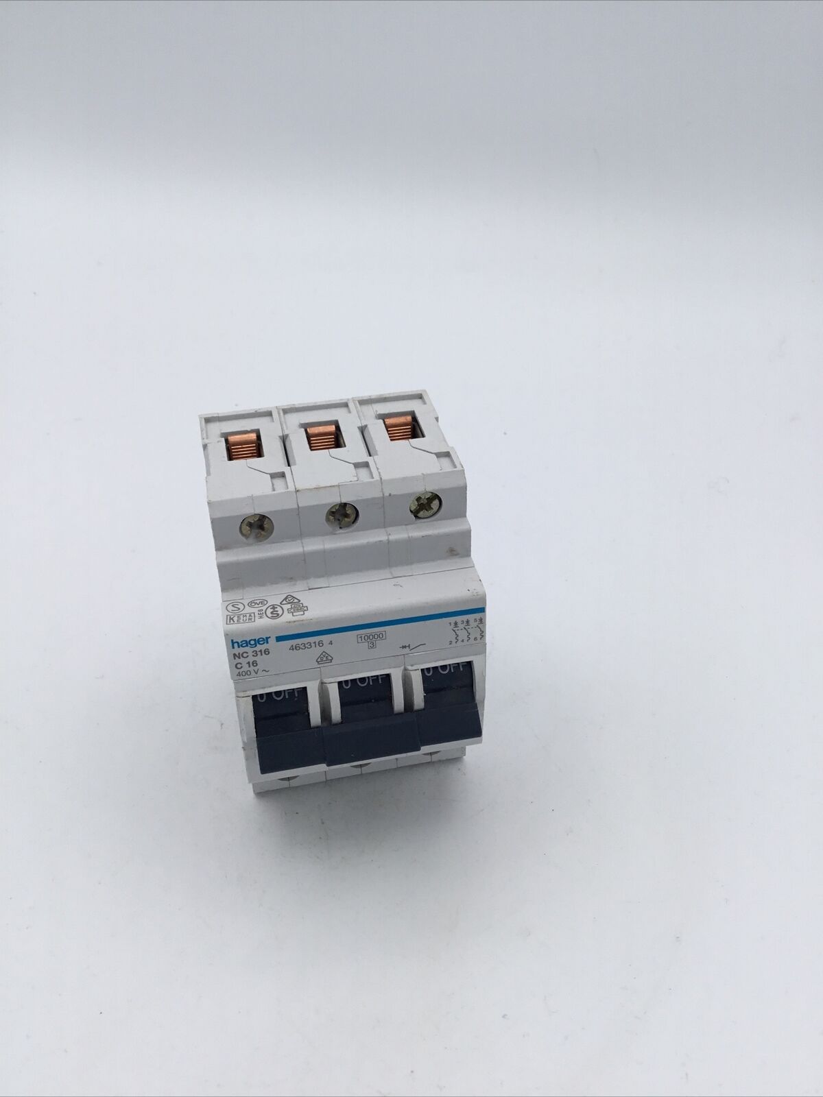 Hager NC316 16A Type C Triple Pole MCB C16