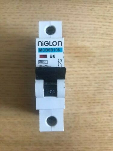 NIGLON 6 AMP TYPE B 6kA MCB CIRCUIT BREAKER MCB6B106 B Same Day Dispatch