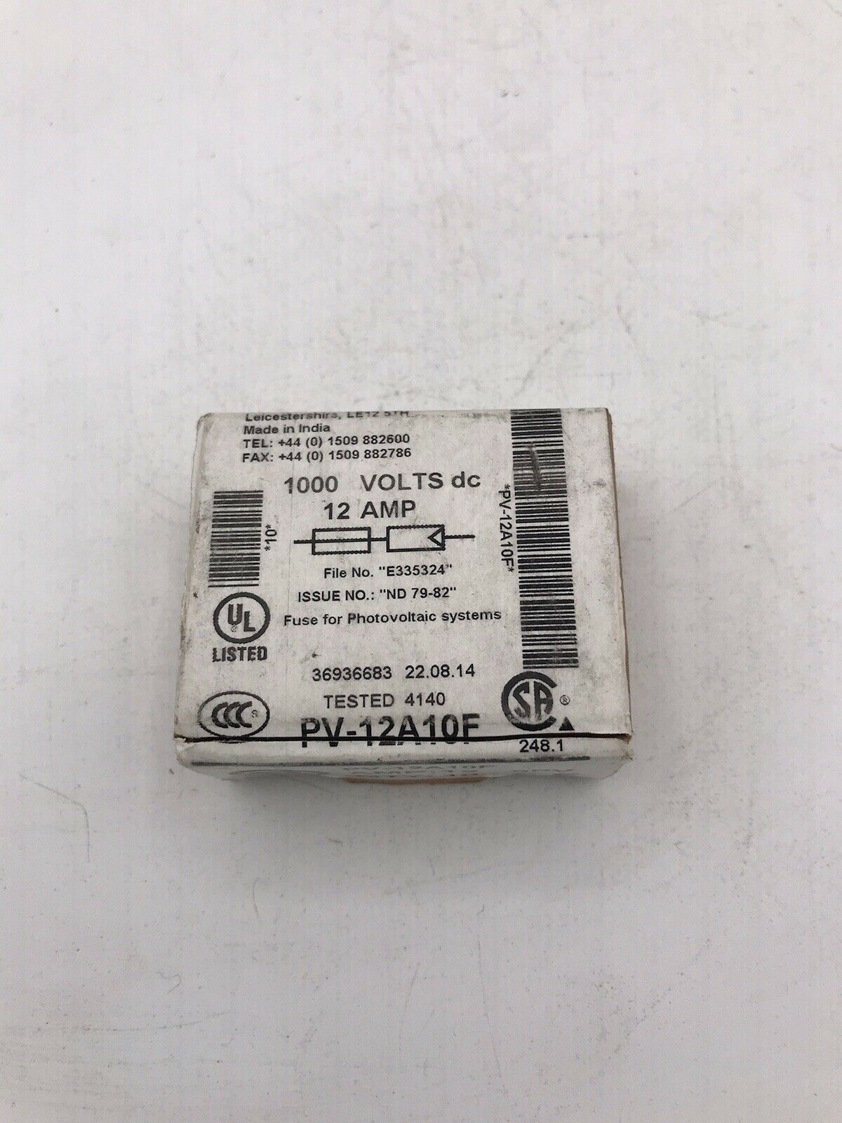 1 X Solar Bussmann PV-12A10F 12A 1000VDC Fuse Solar PV 10x38mm PV12A10F