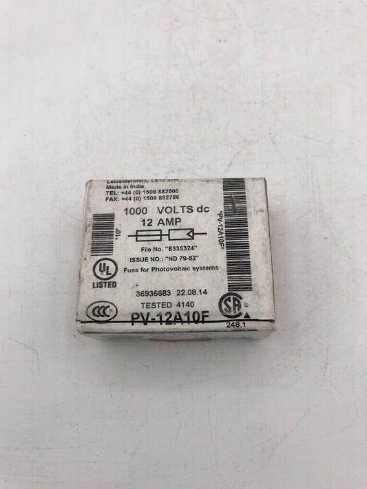 1 X Solar Bussmann PV-12A10F 12A 1000VDC Fuse Solar PV 10x38mm PV12A10F