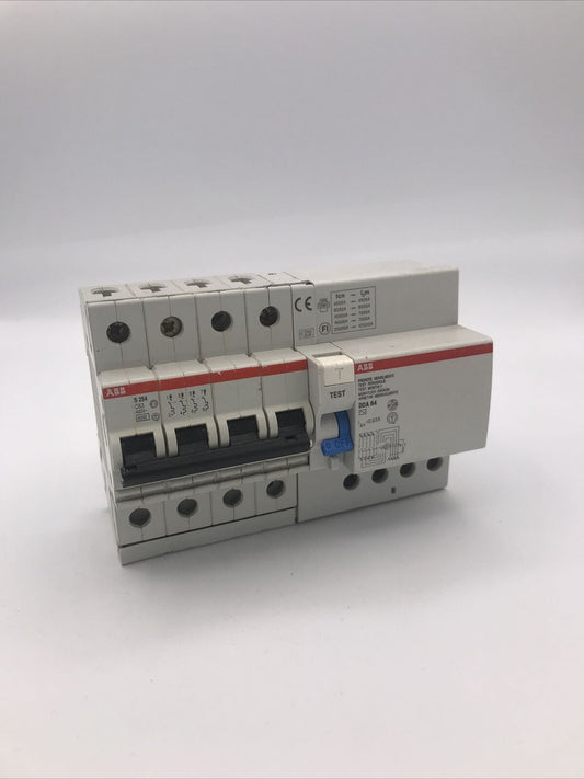 ABB 4 Pole MCB (S254 C63) Plus RCD (DDA64 AC) ABB S254 ABB DDA64