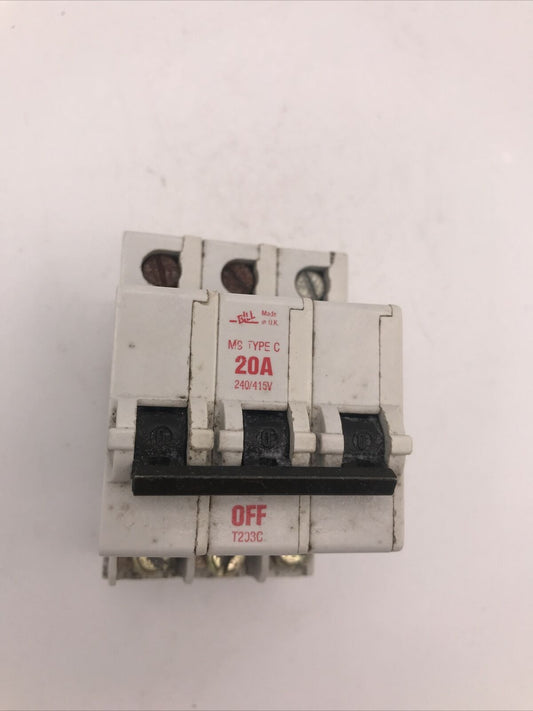 Bill / MEM T233C M9 20Amp Type C Triple Pole MCB