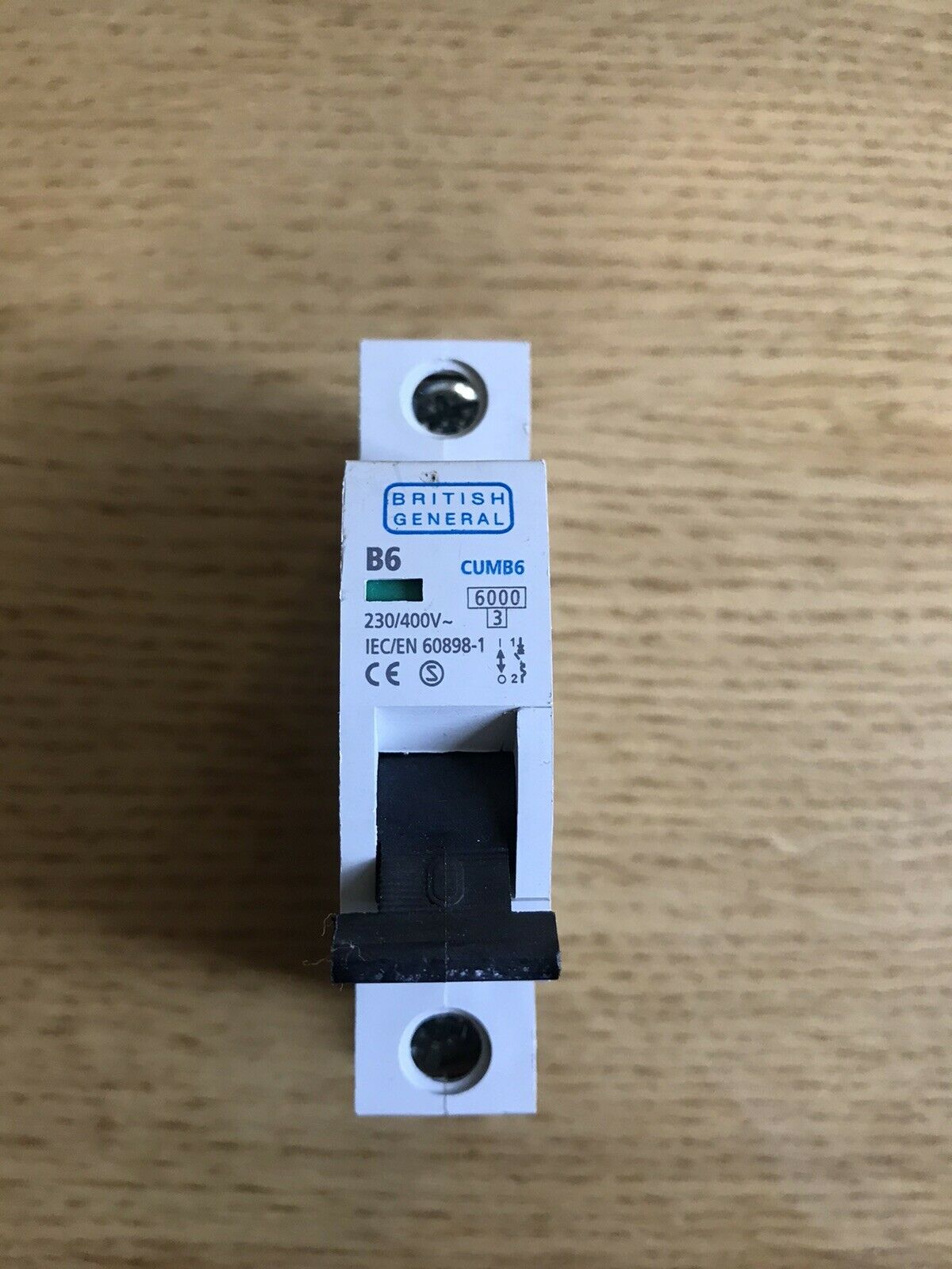British General BG CUMB06 B6 6 Amp Type B Single Pole MCB