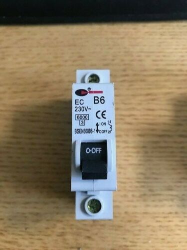 CGD EC-1B06 Lewden G06-1B06 6 Amp Type B Single Pole B6 230V 6kA Circuit Breaker MCB New