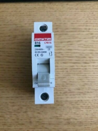 CONTACTUM 16 AMP TYPE B 6 KA MCB CIRCUIT BREAKER 230V CPB16 Same Day Dispatch