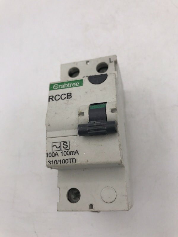 CRABTREE 100A 2 POLE RCCB 310/100TD 100mA 100 AMP