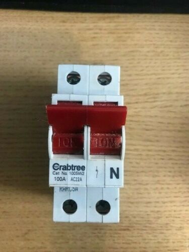 CRABTREE 100SW2 100A AC22A 100 AMP IEC 60947-3 MAIN SWITCH DISCONNECTOR ISOLATOR