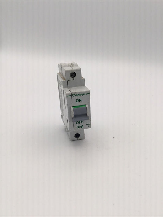 CRABTREE POLESTAR 32A 32 AMP TYPE 3 602/32 16KA BS3871 Circuit Breaker