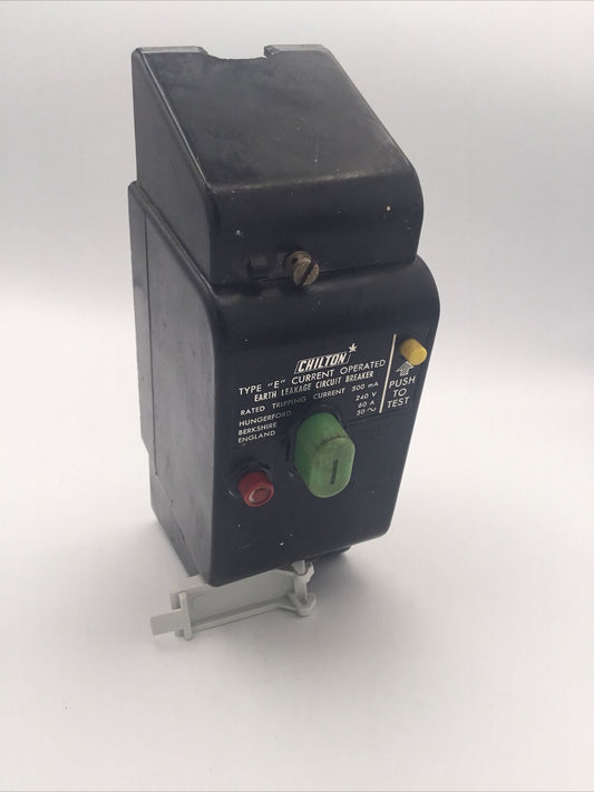 Chilton Vintage Type E Current Operated 60Amp 500ma ELCB Circuit Breaker