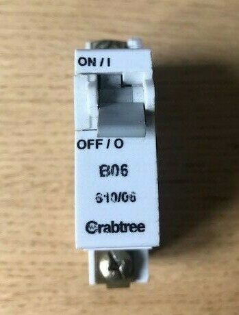 Crabtree 610/06 - 6a Type B Single Pole MCB 3000  Tested - Same Day Dispatch