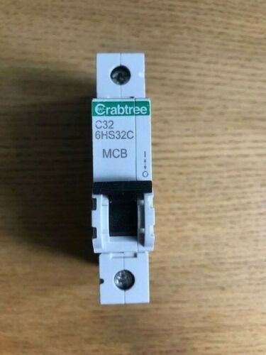 Crabtree Loadstar MCB 32 Amp Single Pole Breaker Type C 32A 6HS32C Series 1