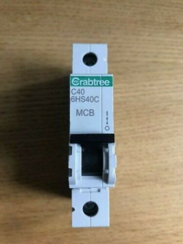 6HS40C Crabtree Loadstar MCB 40 Amp Single Pole Breaker Type C 40A 6HS40C Series 3