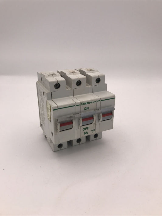 Crabtree Polestar 6A 6 Amp Type 3 Three Phase Triple 3 Pole 632/06 CIRCUIT BREAKER