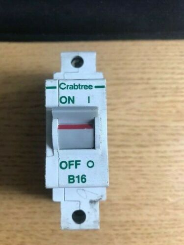 Crabtree Polestar MCB 16 Amp Type B16 Single Pole Circuit Breaker 60B/16 Tested