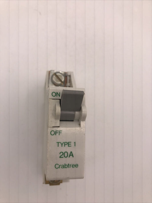 Crabtree SB6000 20A Type 1 Circuit Breaker 20 Amp 610/20 Circuit Breaker