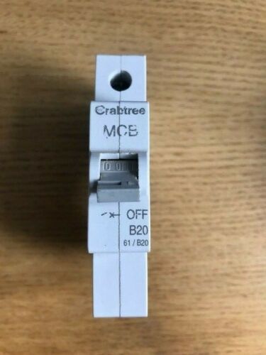 Crabtree Starbreaker M6 61/B20 20 Amp 20a Type B MCB 10kA Single Pole MCB