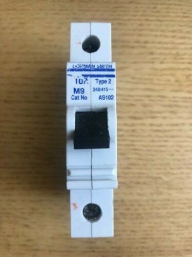 DORMAN SMITH 10 AMP TYPE 2/B 10A MCB SINGLE POLE CIRCUIT BREAKER AS102 M9 BS3871
