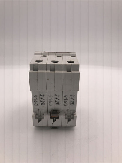 DORMAN SMITH T202 20A 20 AMP M9 TYPE 2 TRIPLE POLE MCB