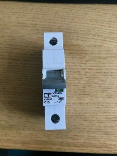 Dorman Smith K1PC10 Single Pole MCB 10 Amp Type C 10kA Circuit Breaker Tested