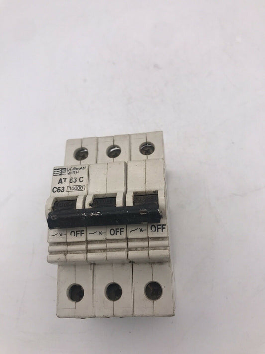 Dorman Smith C63 63 Amp 63A Type C AT63C Circuit Breaker MCB 3 Phase Pole