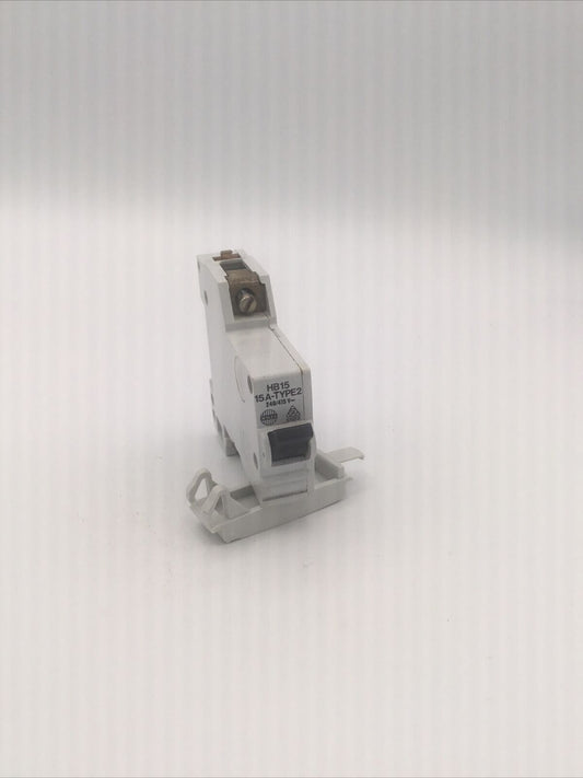 Wylex 15A HB15 Type 2 Single Pole Mcb 240/415v