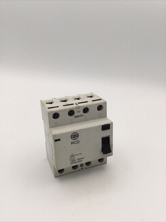 Wylex WRM100/4 100A 100mA RCD