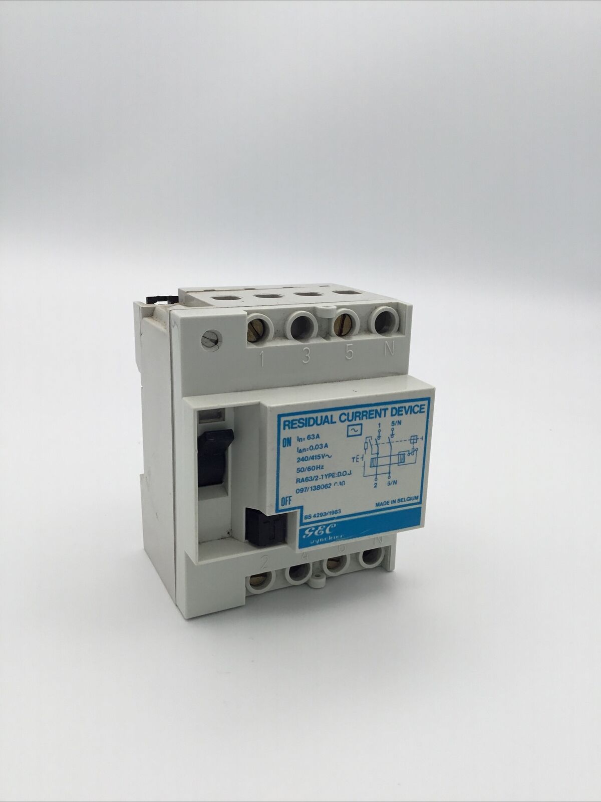 GEC VYNCKIER 63A RCD 097/138062-030 30mA RA63/2 63 AMP 4 Pole RCCB RCD Tested