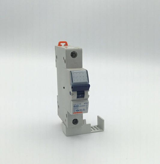 GEWISS 20 AMP TYPE B 6 kA MCB CIRCUIT BREAKER GW92208 MT60