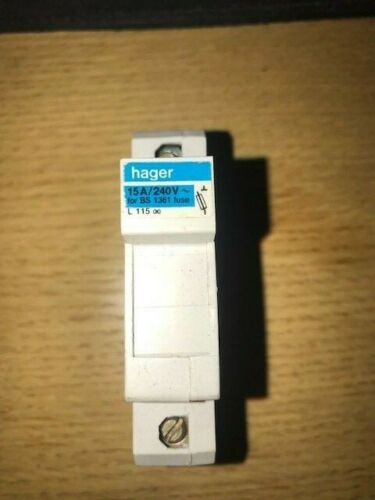 HAGER 15 AMP CARTRIDGE FUSE CARRIER HOLDER L115 010139 with Lawson 15 Amp Fuse