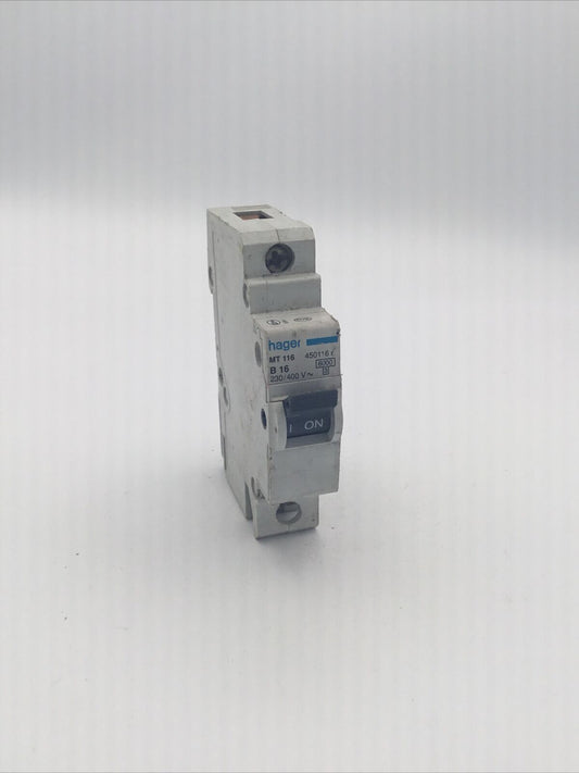 HAGER MT116 MCB 16 AMP TYPE B SINGLE POLE MCB