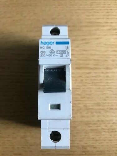 Hager NC106 C6 6A MCB - Tested -Same Day Dispatch - Free UK Delivery