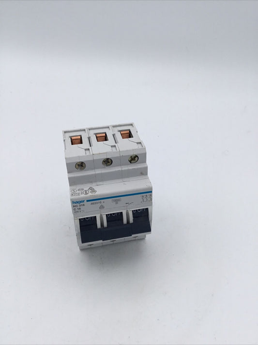 Hager NC316 16A Type C Triple Pole MCB C16