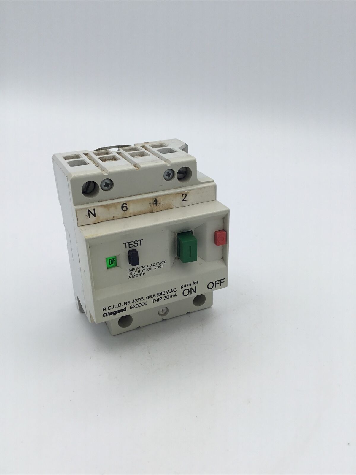 LEGRAND 80A 100MA RCCB RCD 4 POLE BS4293 240V 820011