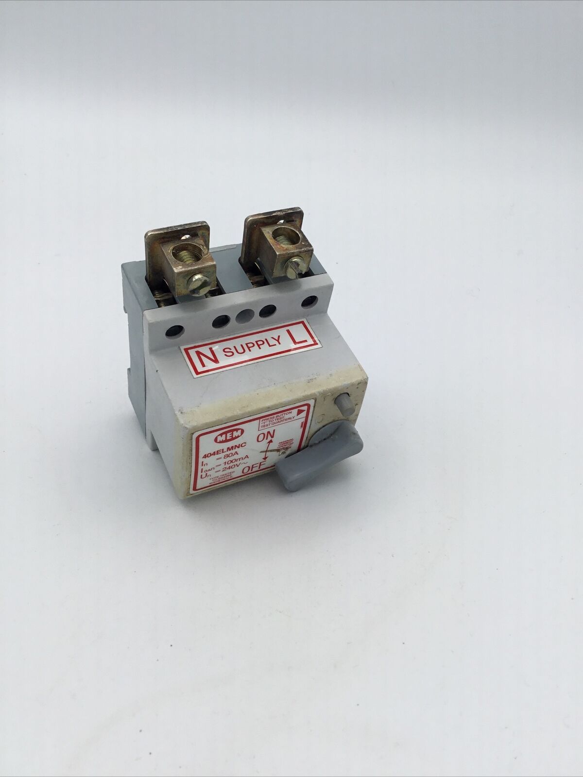 MEM 80 AMP 100mA DOUBLE POLE RCCB RCD 404ELMNC MAIN SWITCH RCCD