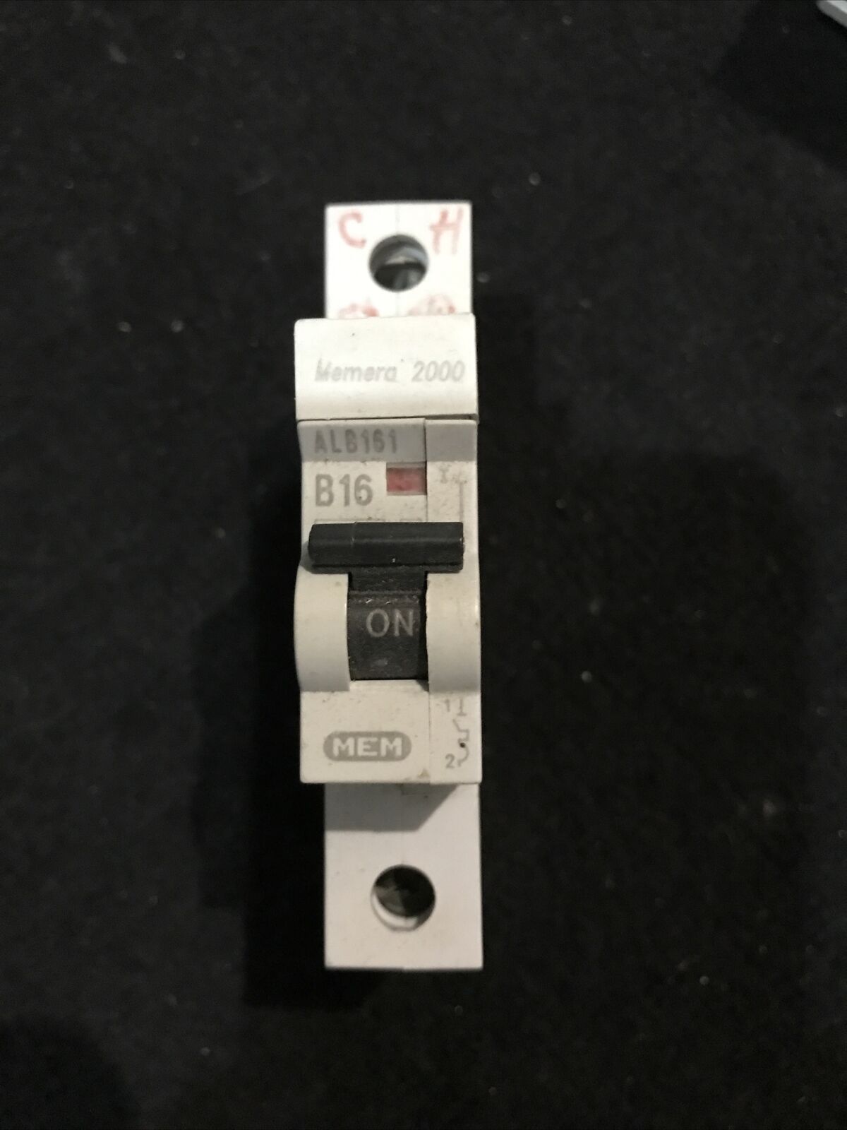 ALB161 MEM Memera 2000 MCB 16 Amp Type B 16A Single Pole Breaker Memshield 2  BLK