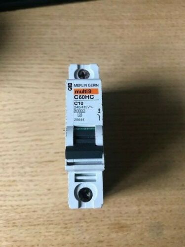MERLIN GERIN 10 AMP TYPE C  C10 10kA MCB CIRCUIT BREAKER C60HC 25646 MULTI9