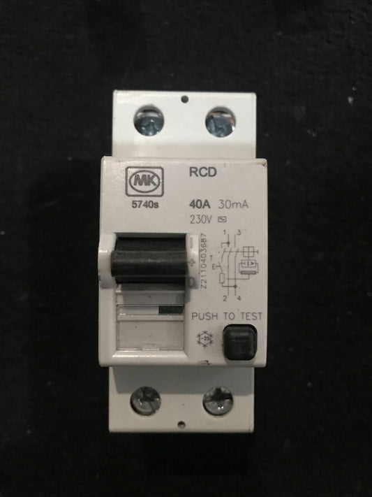 MK 5740S RCD Double Pole Dual Module 40a 30ma Tested Same Day Dispatch