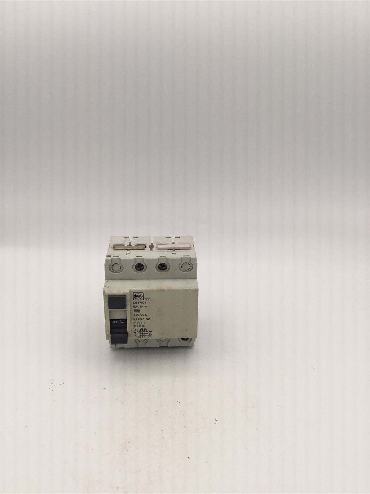 MK Sentry LN5780s 80A 80 Amp 4P Four Pole RCD BS4293 Circuit Breaker