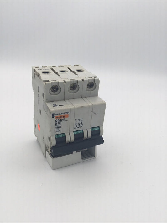 Merlin Gerin Multi 9 C60HB B20 20A 3 Phase MCB