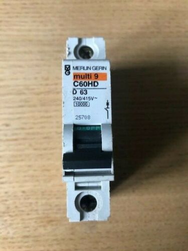 Merlin Gerin Multi 9 C60HD D63 63A MCB Tested - Same Day Dispatch