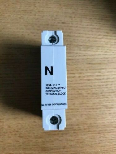 N (Neutral) INCOMING DIRECT CONNECTION 125A Terminal Block - MCB Breaker