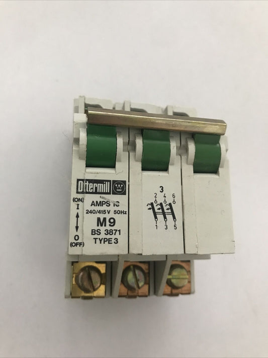 OTTERMILL System T 10A 10 AMP M9 MCB CIRCUIT BREAKER TRIPLE POLE