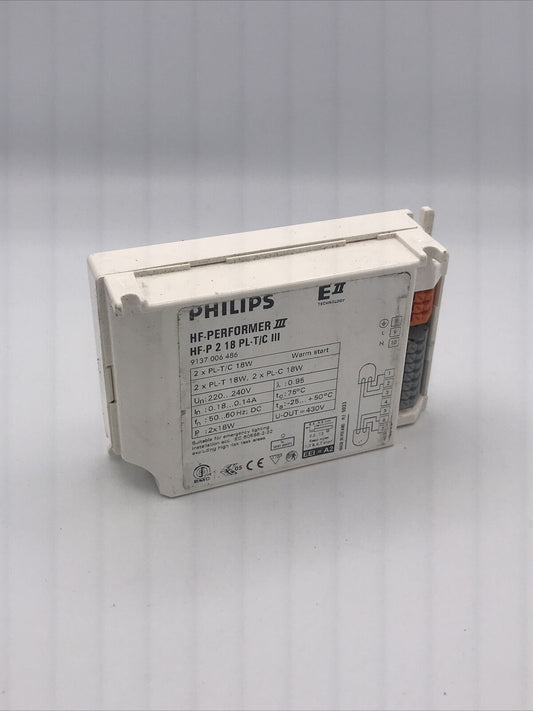 Philips HF-P2 18 PL-T/C III HF Electronic Ballast Runs 1 or 2 x 18w PL-C/T