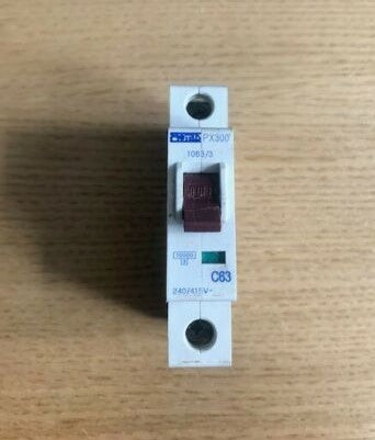 Proteus PX300 1063/3 63A C Type Single Pole MCB Circuit Breaker - Same ay Dispatch