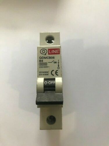 QLINE Q LINE QMDMCB0 B6 6A TYPE B 6000 SP MCB Q LINE 6 AMP IEC EN 60898 MCB